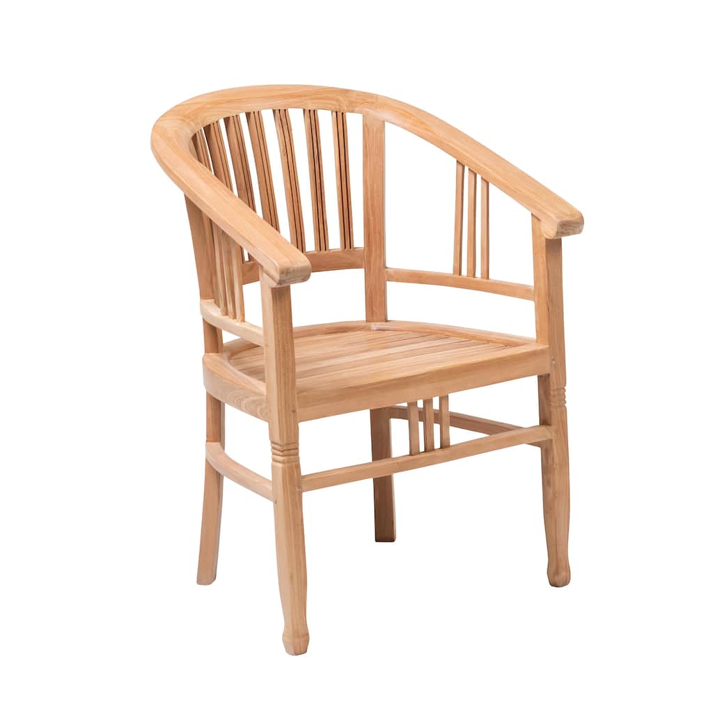 Teak Manhattan Outdoor Tub-Style Dining Lounge Chair