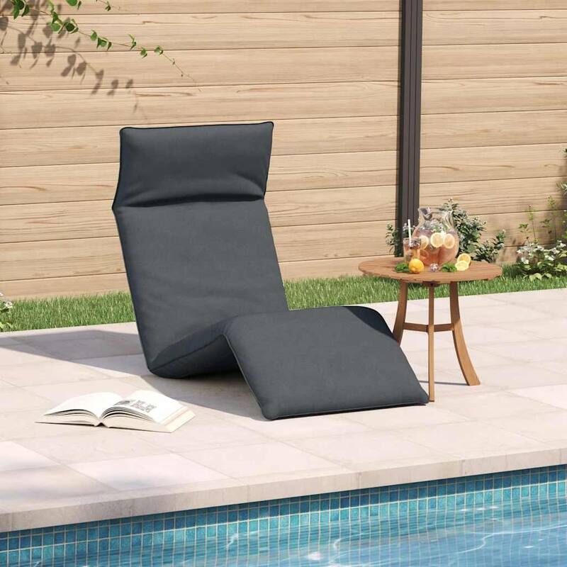 vidaXL Sun Lounger Gray Oxford fabric, metal, foam Large Collapsible - 21.3 x 68.9 x 3.3 in