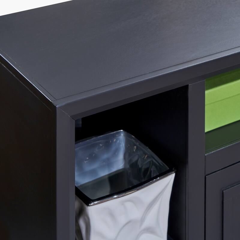 Bridgevine Home Sunset 83 inch TV Console for TVs up to 95 inches, No Assembly Required, Black Finish