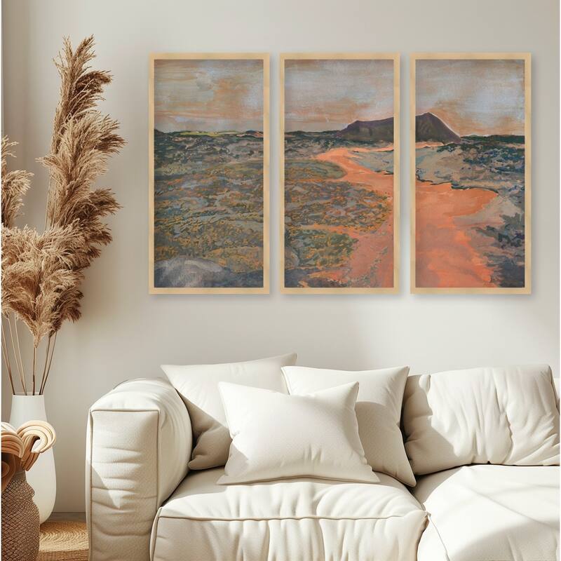"Back To Basecamp 13" Set of Three Framed Textured Wall Art