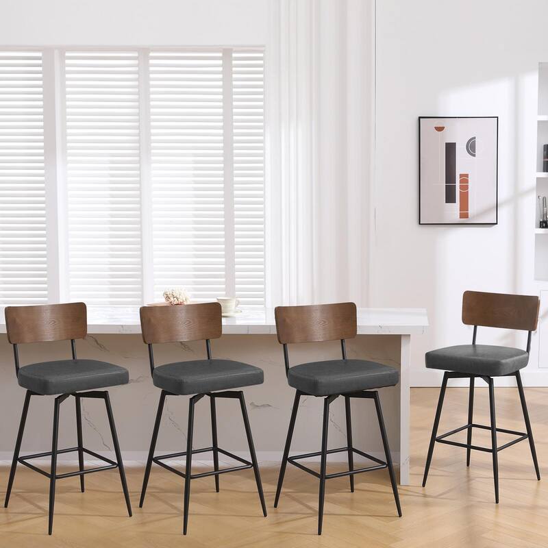 Faux Leather Upholstered Swivel Counter/Bar Stools Set of 2/3/4