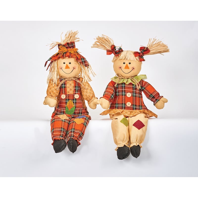 24" Sitting Scarecrow, Set of 2