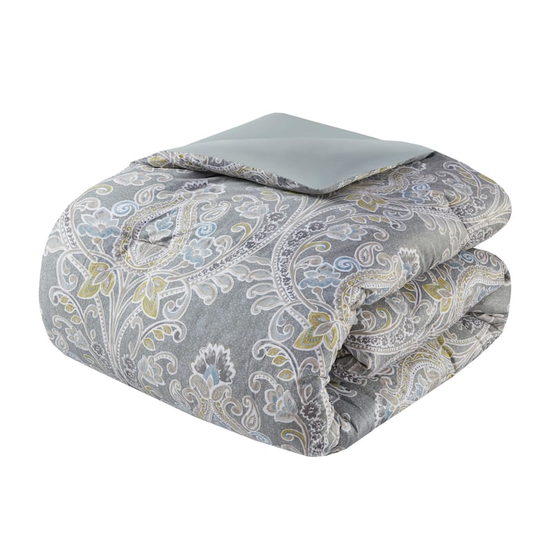 Harbor House Hallie 6-piece Grey Damask Pattern Cotton Comforter Set