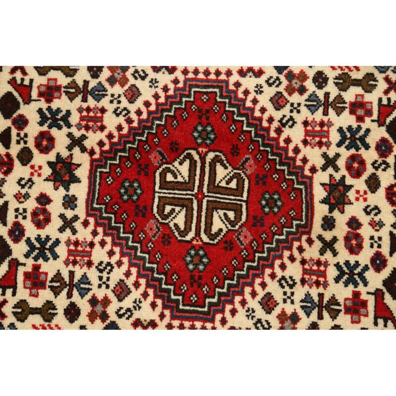 Vegetable Dye Tribal Abadeh Persian Wool Area Rug Handmade Carpet - 3'5" x 5'1"