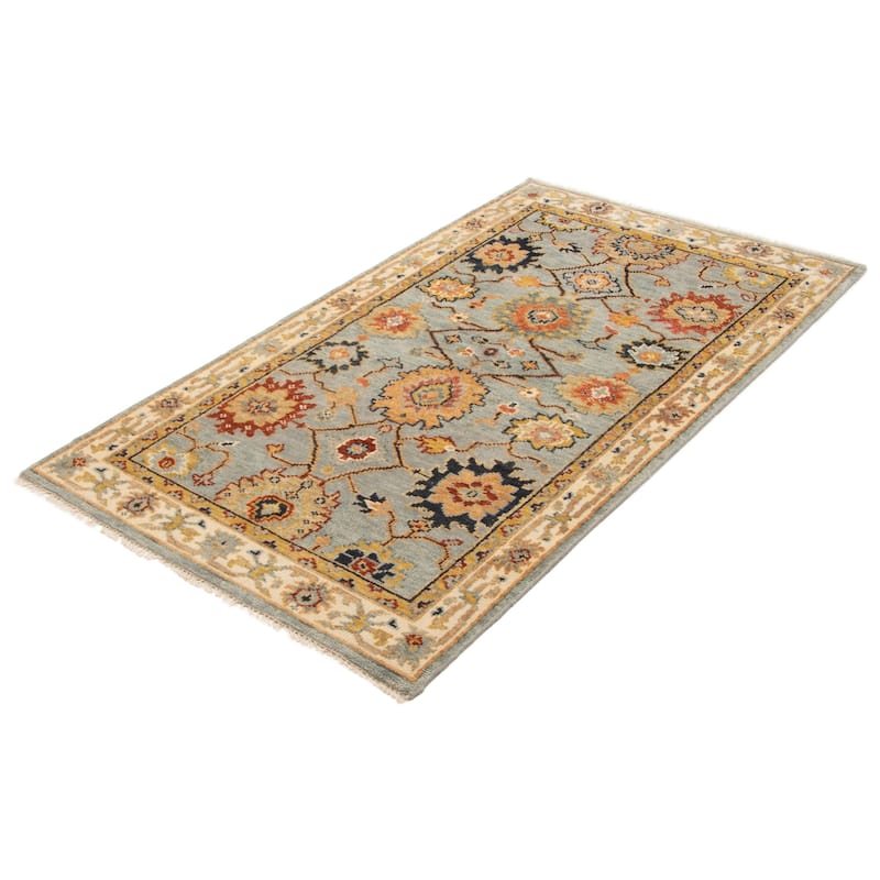ECARPETGALLERY Hand-knotted Jules Serapi Light Blue Wool Rug - 4'10 x 8'2