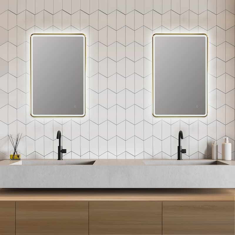 Altair Viaggi Rectangle Framed LED Lighted Wall Mirror