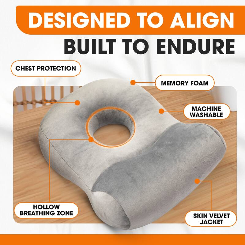 Cheer Collection Memory Foam Desk Nap Pillow with Velvet Cover for Side Sleepers and Office Use