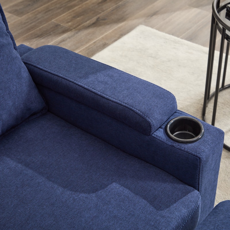 78'' Fabric L-Shaped 3-Seater Sectional Sofa with Storage Ottoman, USB Port, Cup Holders, and Magazine Bags