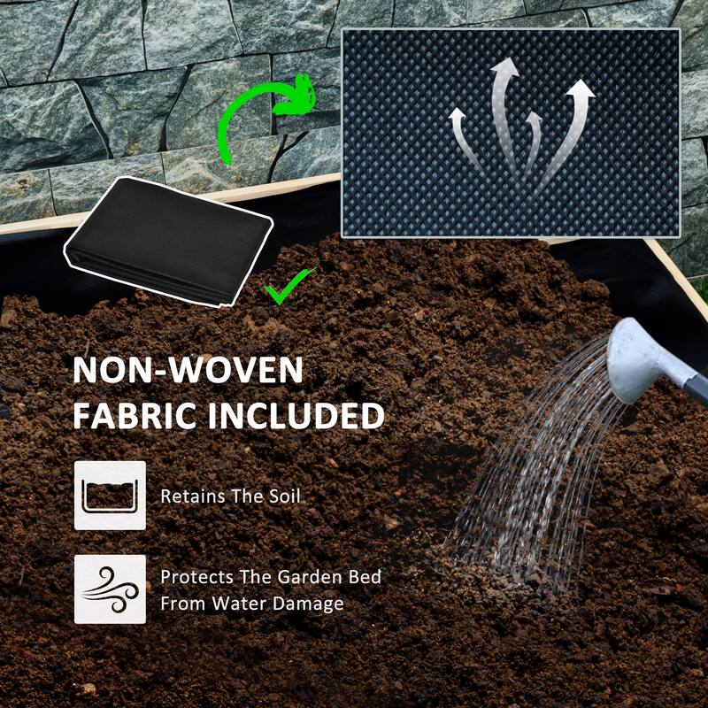 Two Level Raised Garden Bed Planter Box with Trellis Lattice Back