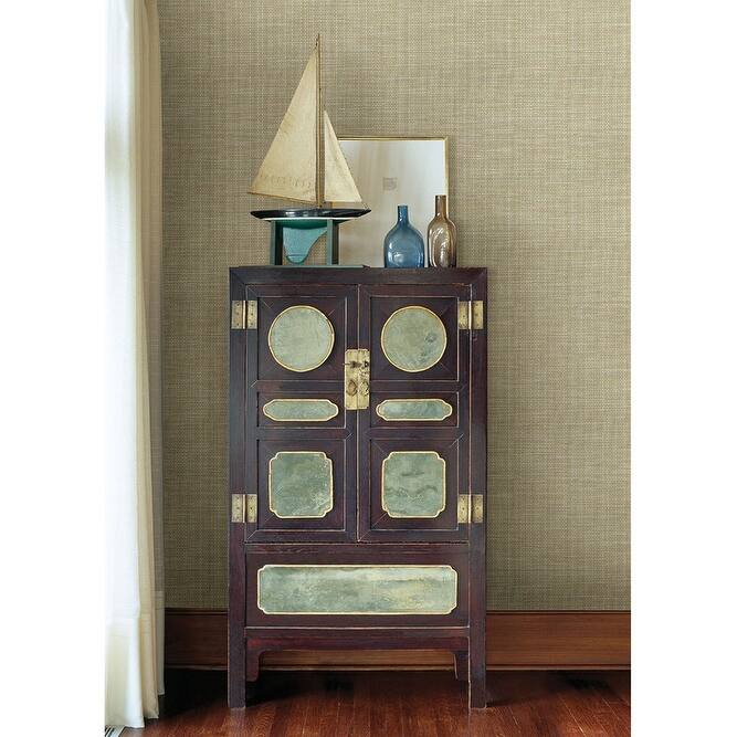 Brewster Hartman Neutral Faux Grasscloth Wallpaper - 20.5in x 396in x 0.025in