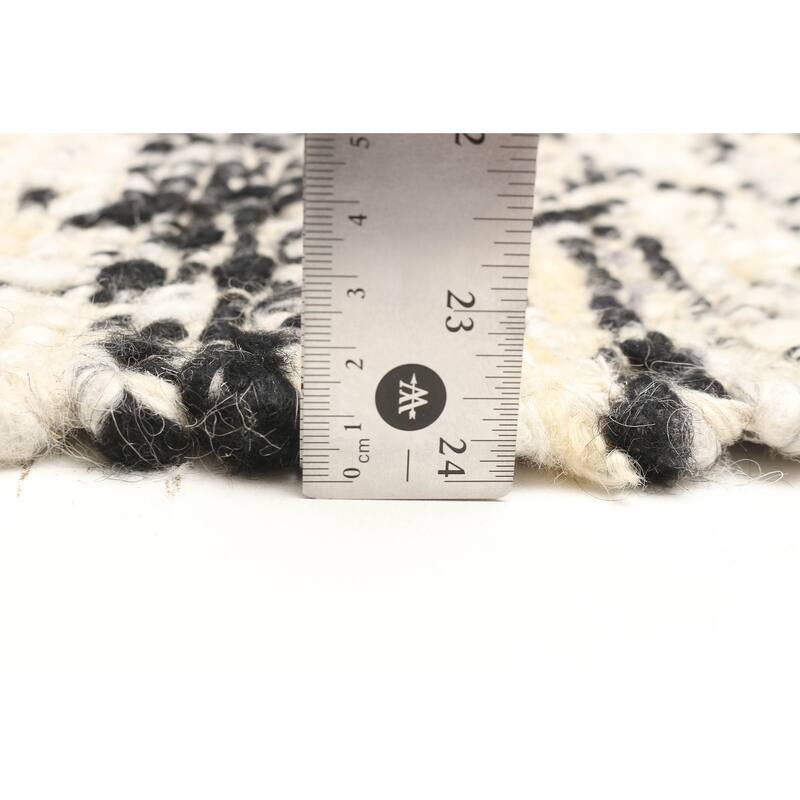 ECARPETGALLERY Braid weave Sienna Cream Wool Rug - 6'1 x 8'10