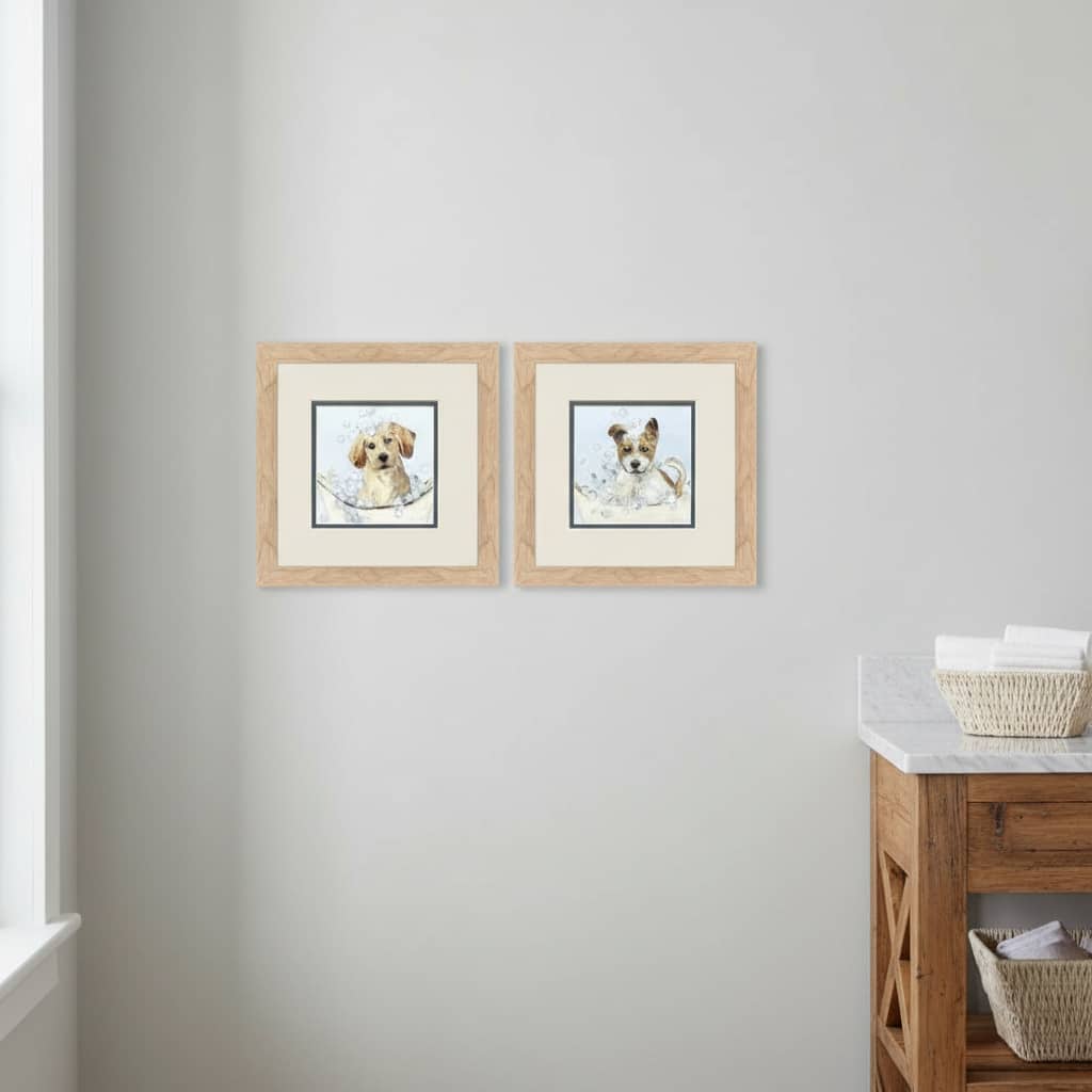 HomeRoots Set Of Two Bath Time Brown Framed Wall Art