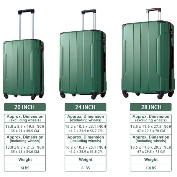 2Pcs Suitcase Set Luggage Sets with 20