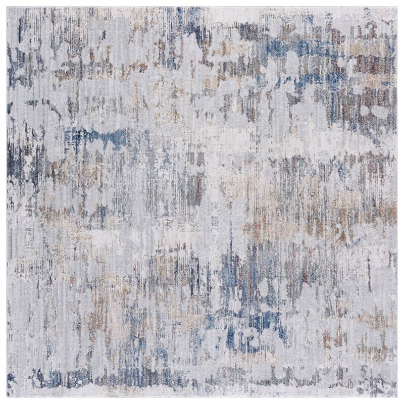SAFAVIEH Elwood Ljuca Modern Abstract Rug - 6'5" Square - Ivory/Grey