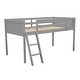 preview thumbnail 7 of 30, High Guardrail Design Wood Loft Bed, Ladder With Handrails, Slide With Shock Absorption,Twin Size