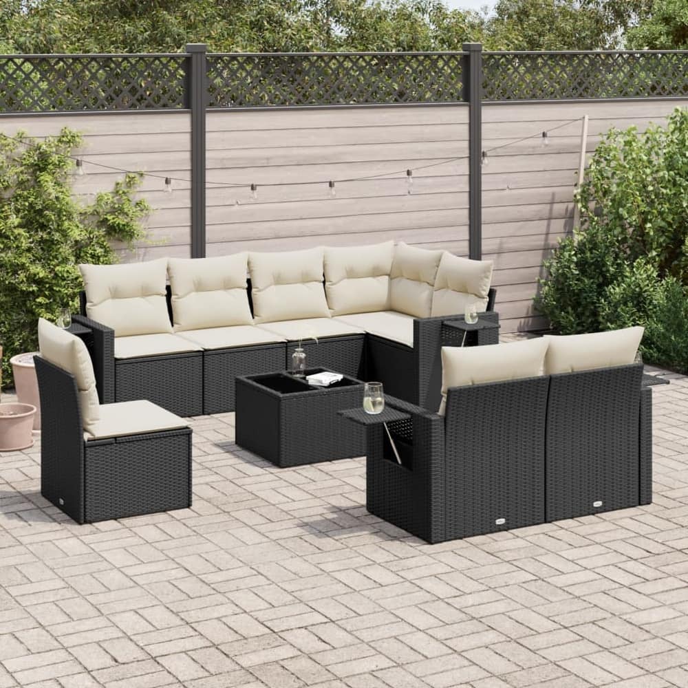 vidaXL Garden Sofa Set Beige/Black/Brown/Grey