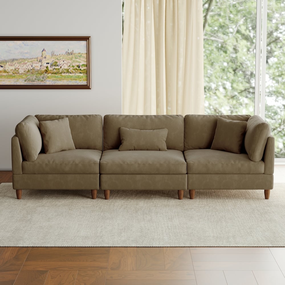 Jannae 112.12'' Upholstered Corduroy Sofa