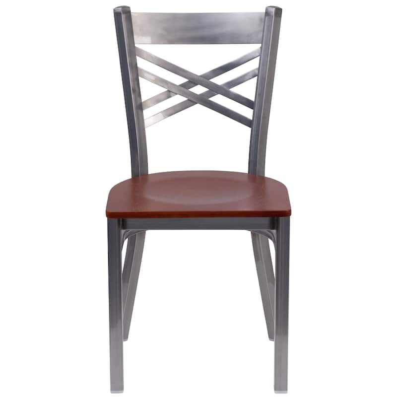 Steel X-back Restaurant Chair - 16.5"W x 17"D x 32.25"H
