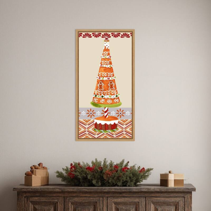 Gingerbread Wonderland II by Melissa Wang (14 x 27 in.), Framed Canvas Wall Art Print - Sylvie Natural