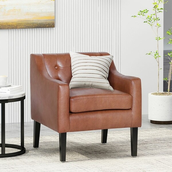 Tufted faux shop leather chair