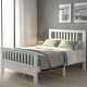 preview thumbnail 2 of 5, Full Wood Platform Kids Bed Frame with Headboard & Footboard, 42" Paneled Design, 10-Strong Slats, Easy to Assemble, White