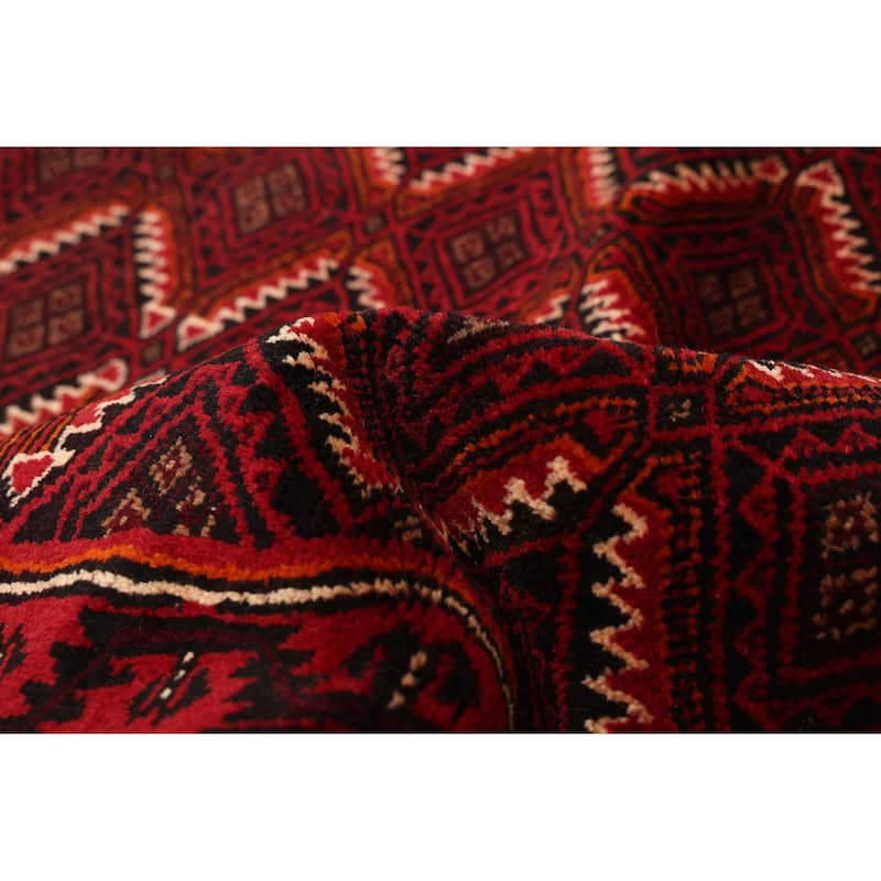 ECARPETGALLERY Hand-knotted Teimani Red Wool Rug - 4'2 x 7'7