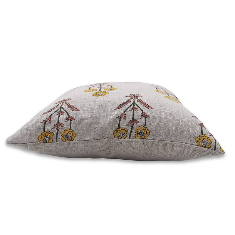 Fabdivine Linen Bohemian Block print pillow Cover