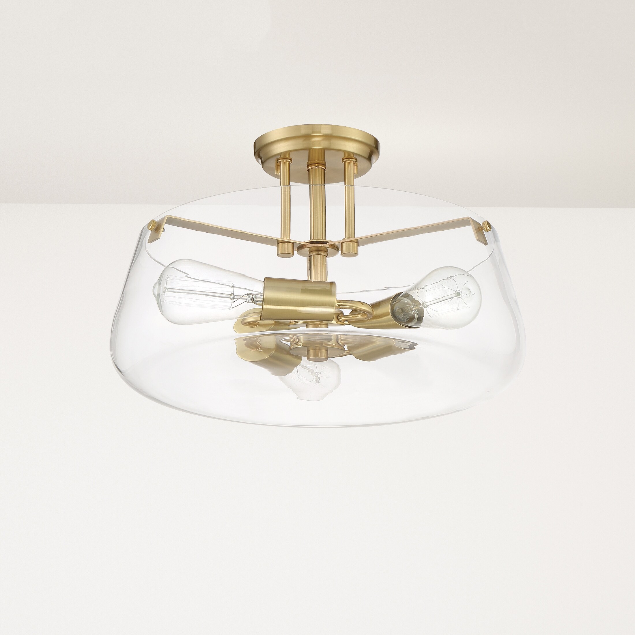 Stella Gold Semi Flush Mount Ceiling Light with Clear Glass Shade Bed Bath Beyond 33623035