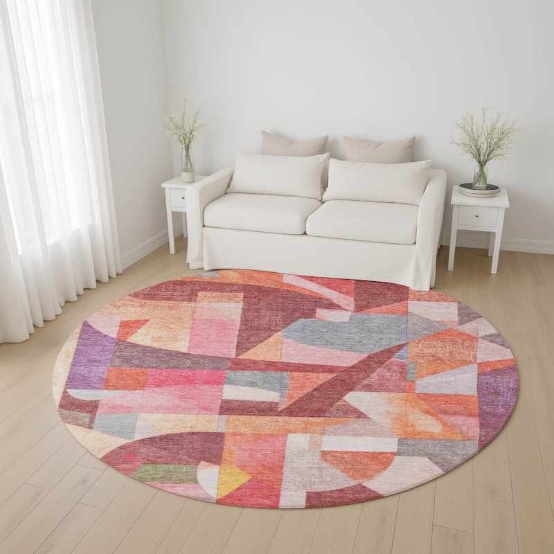 Premium Washable Super Soft Contemporary Mayfield Rug - Paprika - 8' x 8'