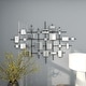 preview thumbnail 8 of 18, Black Metal Geometric Home Wall Decor with Square Mirrored Accents
