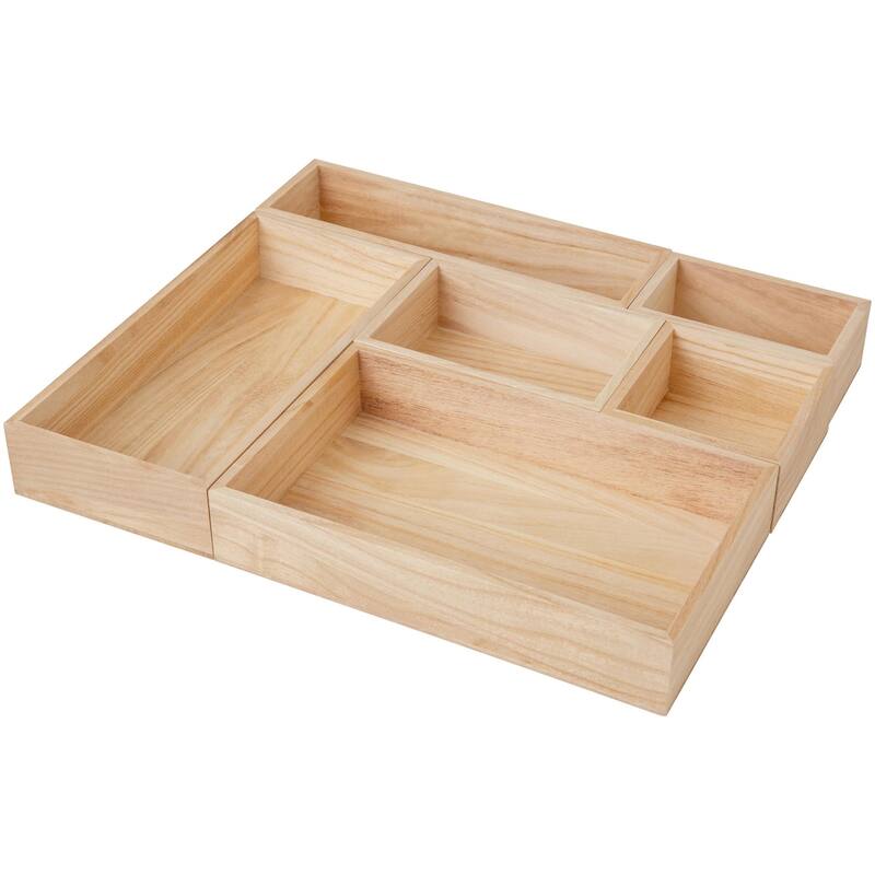 Flash Furniture LY-68986-6-NAT-MS Enzo 2" Tall Office Organizer Set - Light Natural