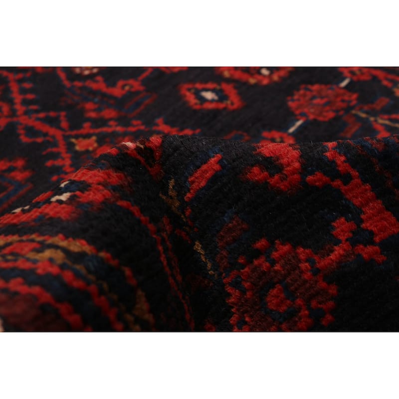 ECARPETGALLERY Hand-knotted Andelz Black, Red Wool Rug - 3'3 x 5'2