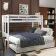 preview thumbnail 1 of 17, Twin Over Pull-Out Bunk Bed with Trundle, Solid Wood Twin Over Twin/Double Twin Bunk Bed with Ladder and Full-Length Guardrail White - Twin