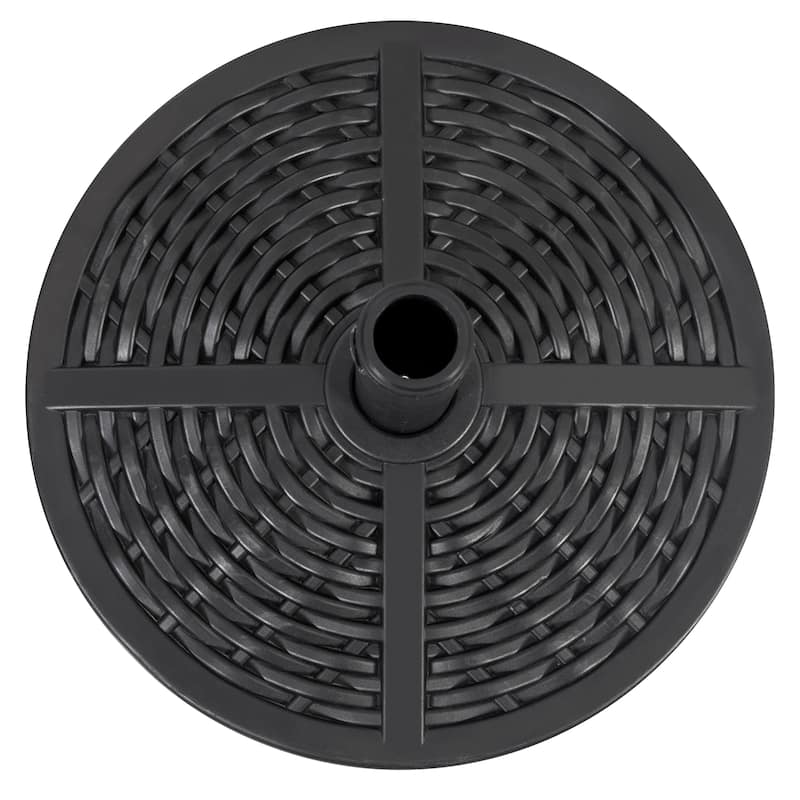 Outdoor 26 lb. Round Black Patio Umbrella Base, Polyethylene and Concrete