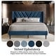 preview thumbnail 15 of 62, CraftPorch Sophisticated Wingback Upholstered Platform Velvet Bed