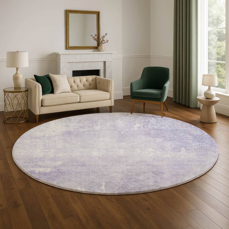 Premium Washable Super Soft Modern Watercolor Mayfield Rug - Lavender - 8' x 8'
