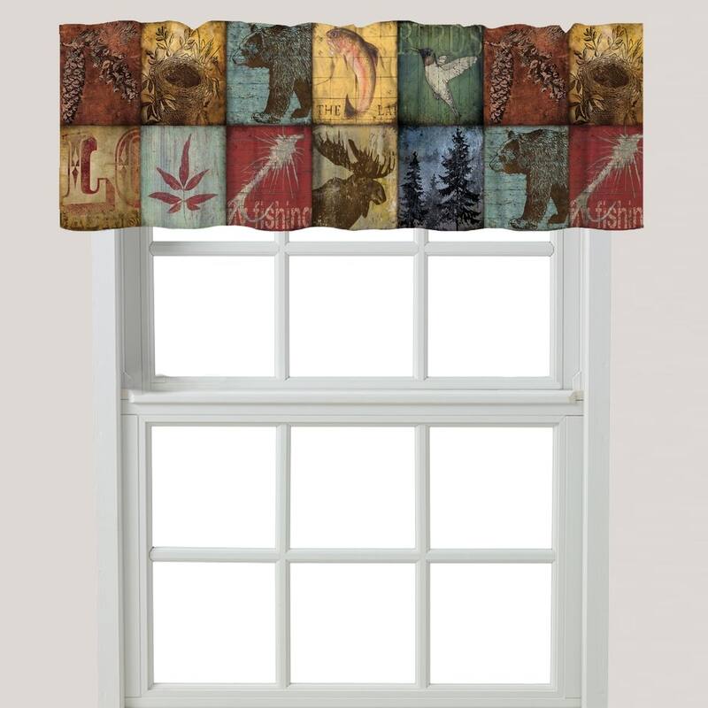 Carbon Loft Lisherness Cabin Patchwork Window Valance - 60" x 18"