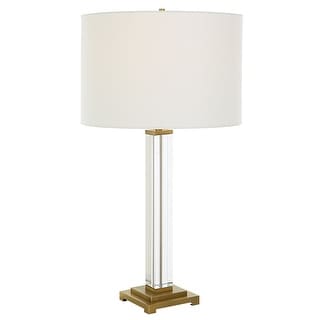 Uttermost Crystal Column Table Lamp - 28"H,   Shade 10"H x 15"Dia