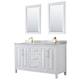 Option White / White Carrara Marble Top / Brushed Gold