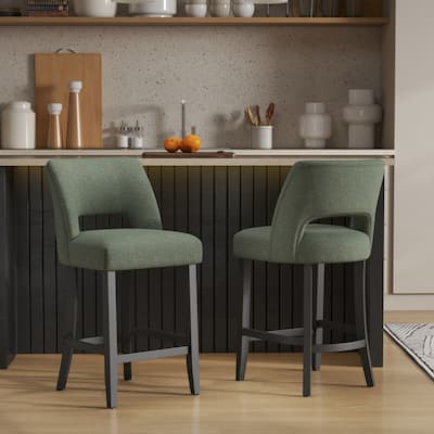 Set of 2/4/6 Counter Height Bar Stools with Black wood Legs