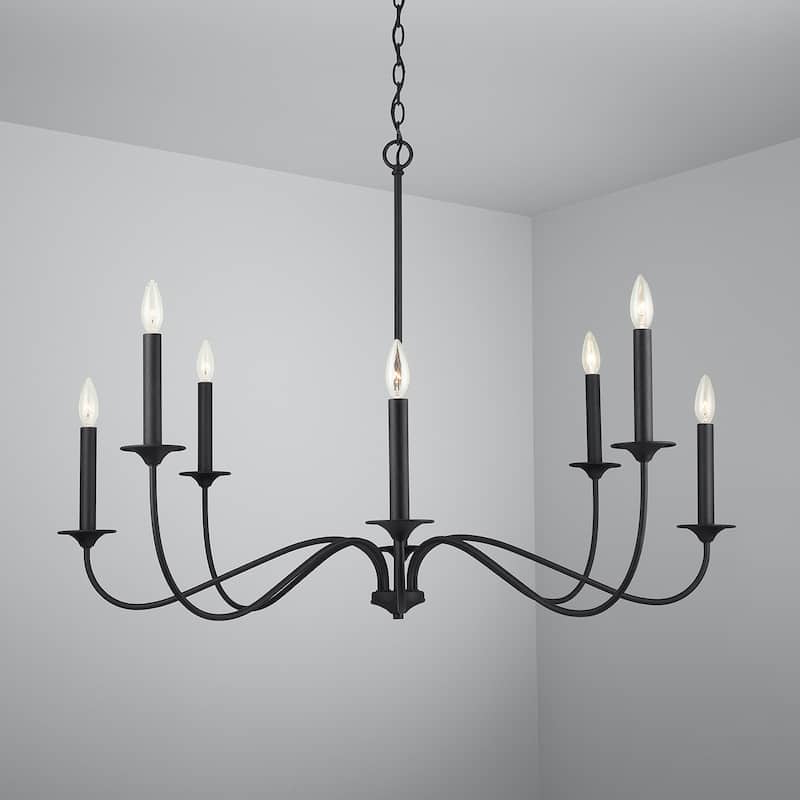 Vincent 8-light Black Iron Hanging Chandelier