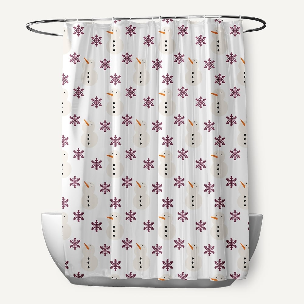 Snow Men In Snowstorm Shower Curtain