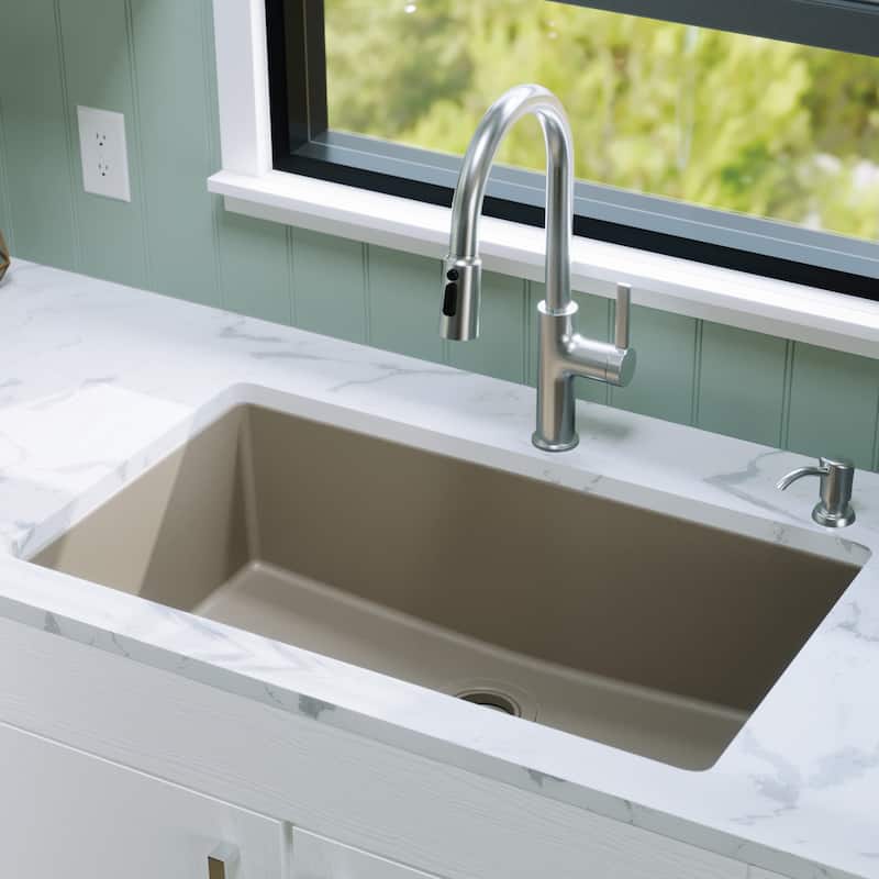 Karran Undermount 32.5 in. Large Single Bowl Quartz Kitchen Sink