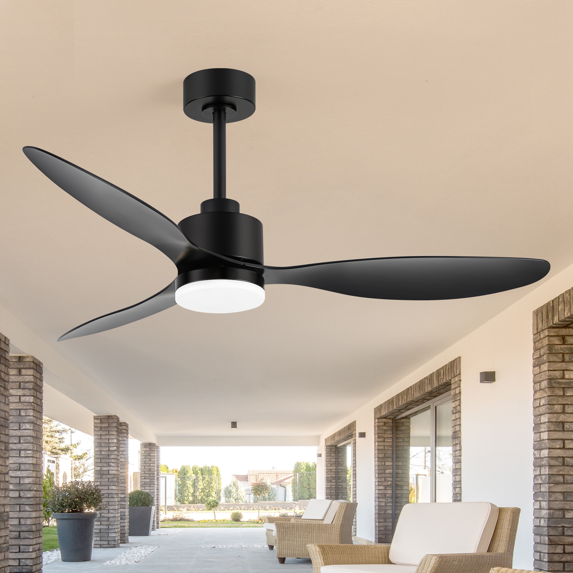 Airsurfer 52 Inch LED Ceiling Fan with Lights and Remote 3-Blade