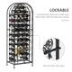 HOMCOM 45-Bottle Modern Wine Organizer Decorative Portable Wrought Iron Wine Rack Jail - 18.1*14.2*52.8