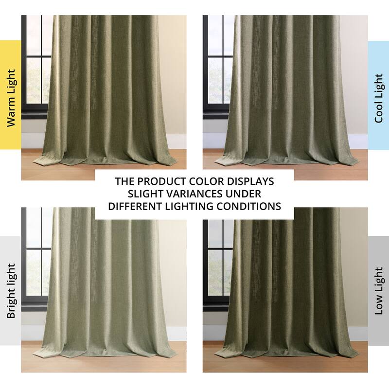 Exclusive Fabrics Simply Faux Linen Curtains (2 Panel) Light Filtering Curtains For Bedroom & Living Room Curtains