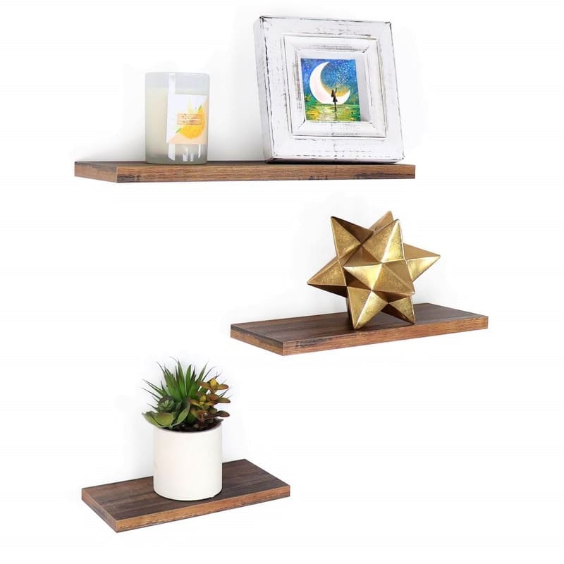 Wall Mounted Display Ledge Floating Wall Shelves Set of 3