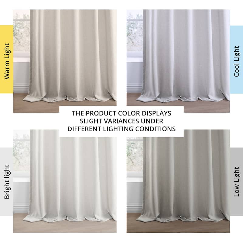 Exclusive Fabrics Basic Faux Linen Curtain Pair - 2 Panels - Light Filtering Window Curtains