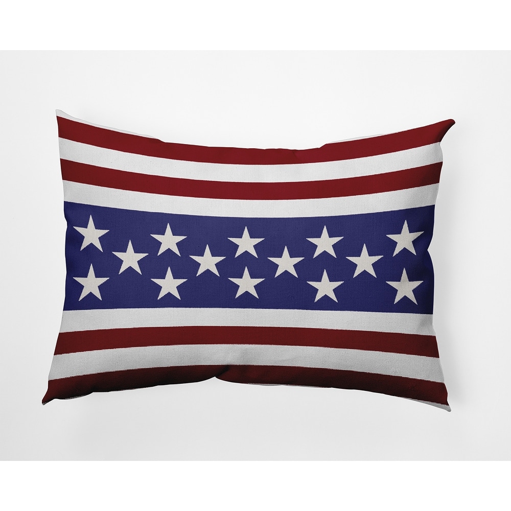 July 4th Stars and Bars Indoor/Outdoor Throw Pillow