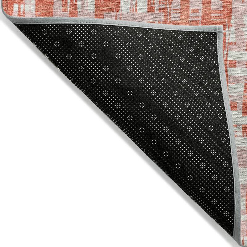 Machine Washable Indoor/ Outdoor Modern Crosshatch Chantille Rug